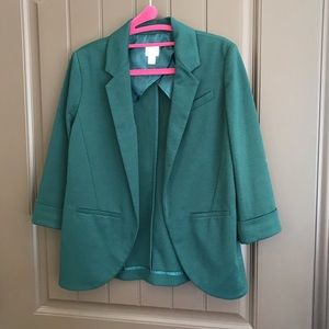 LC Lauren Conrad green cropped blazer